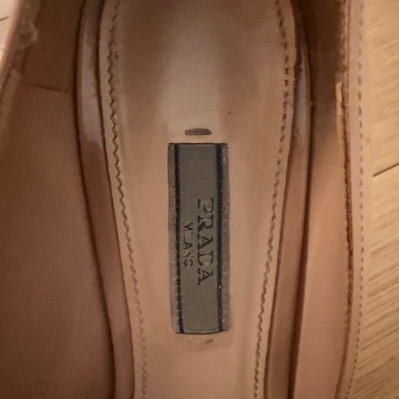 Prada - Square-Toed Beige Block Heel - Size 38 - Picture 6 of 11